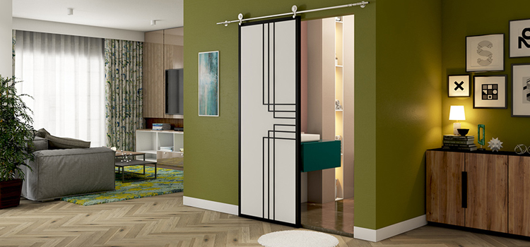 sliding bathroom door installation in Clayton